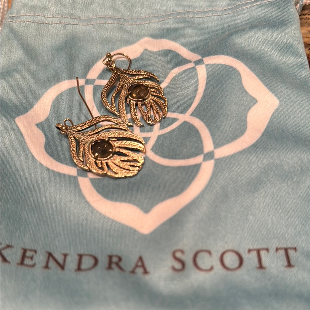 Kendra Scott gold-toned leaf earrings